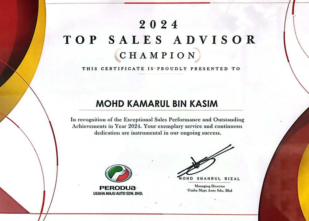 2024 Top Sales Advisor Champion
